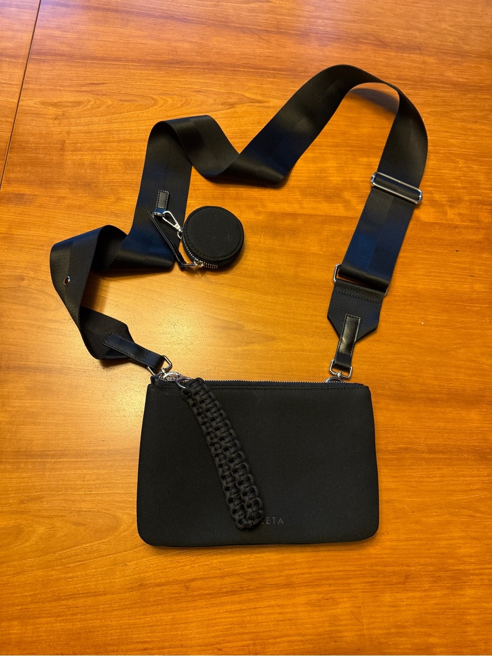Athleta Black Crossbody Pouch with Wide Strap